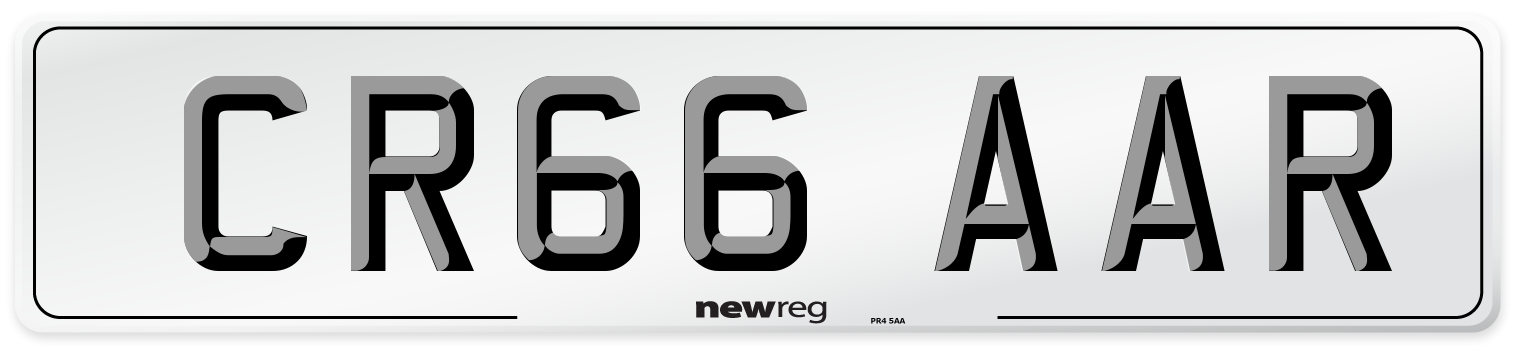 CR66 AAR Number Plate from New Reg